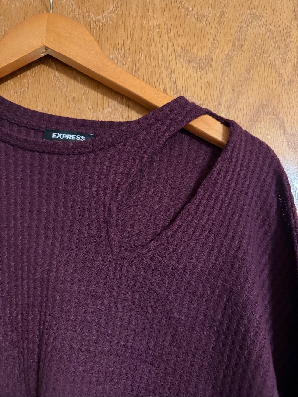 Express Women's Burgundy Knit Sweater